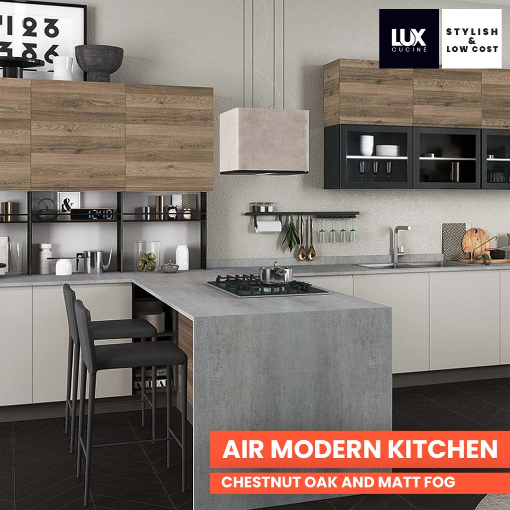 CRC AIR Modern Kitchen Oak and Matt Fog