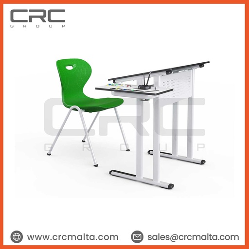 CRC Galaxy single compact desk top metal front paneled paint desk D01-12311